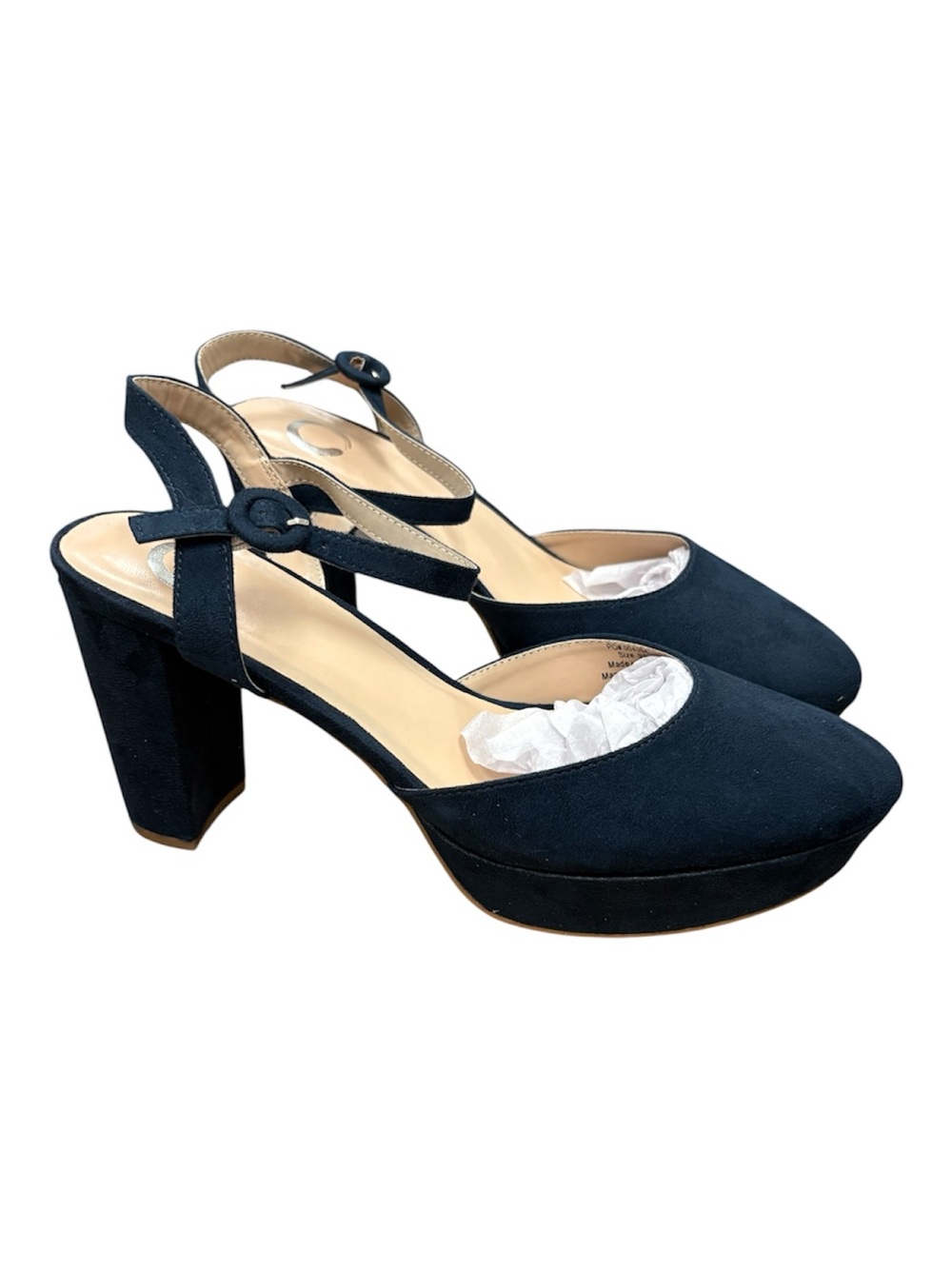 Classic Navy Slingback Platform Heels